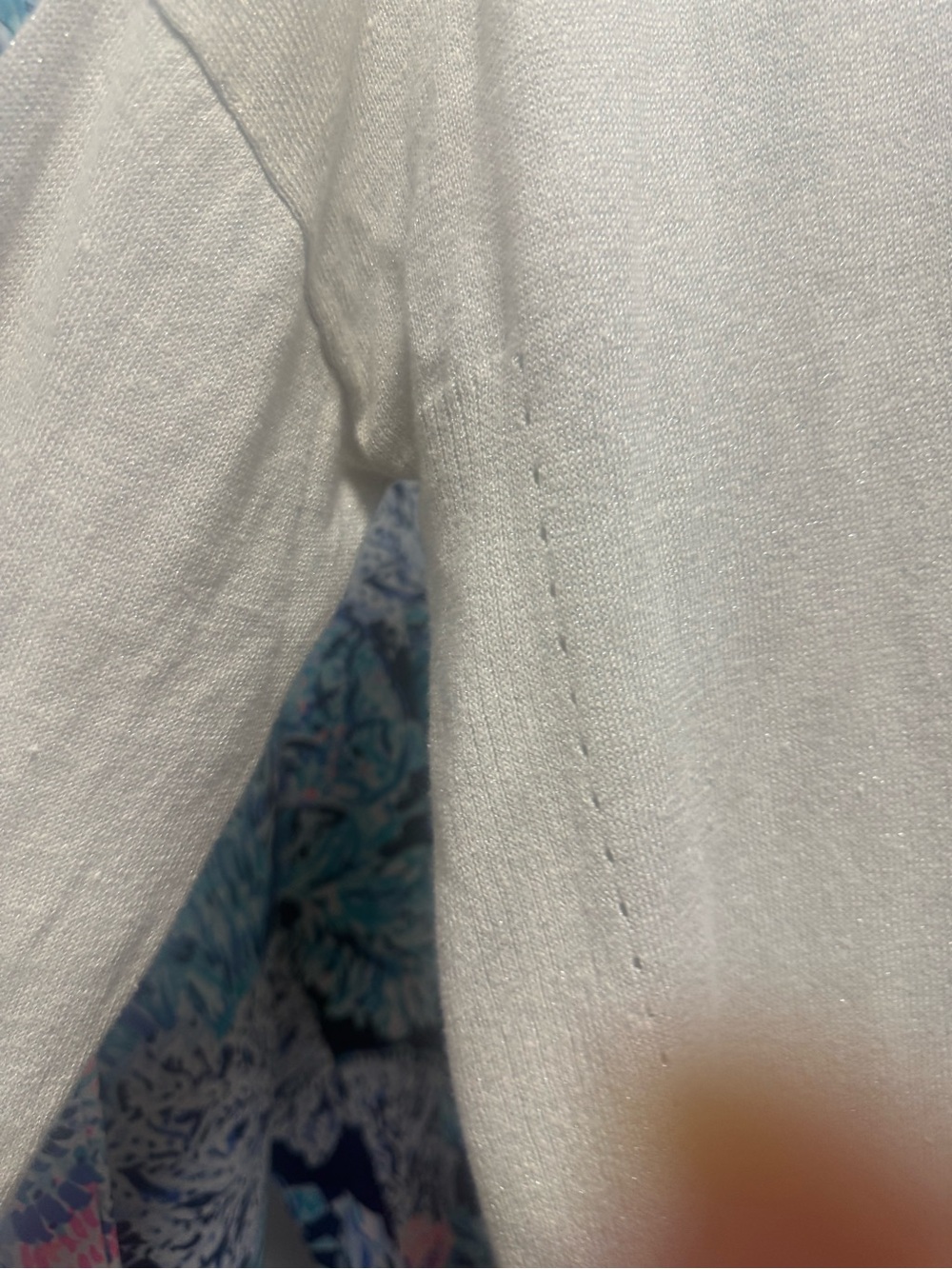 Lilly Pulitzer Sweater Women XS Off White Gold Shimmer Linen Blend Open Cardigan - Picture 3 of 4